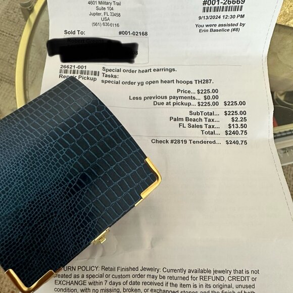 Gold Heart Earrings - Picture 2 of 5